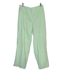 Irish Linen Cropped Pants Beads Mint Green Sz. 12 High Rise Richard Malcolm